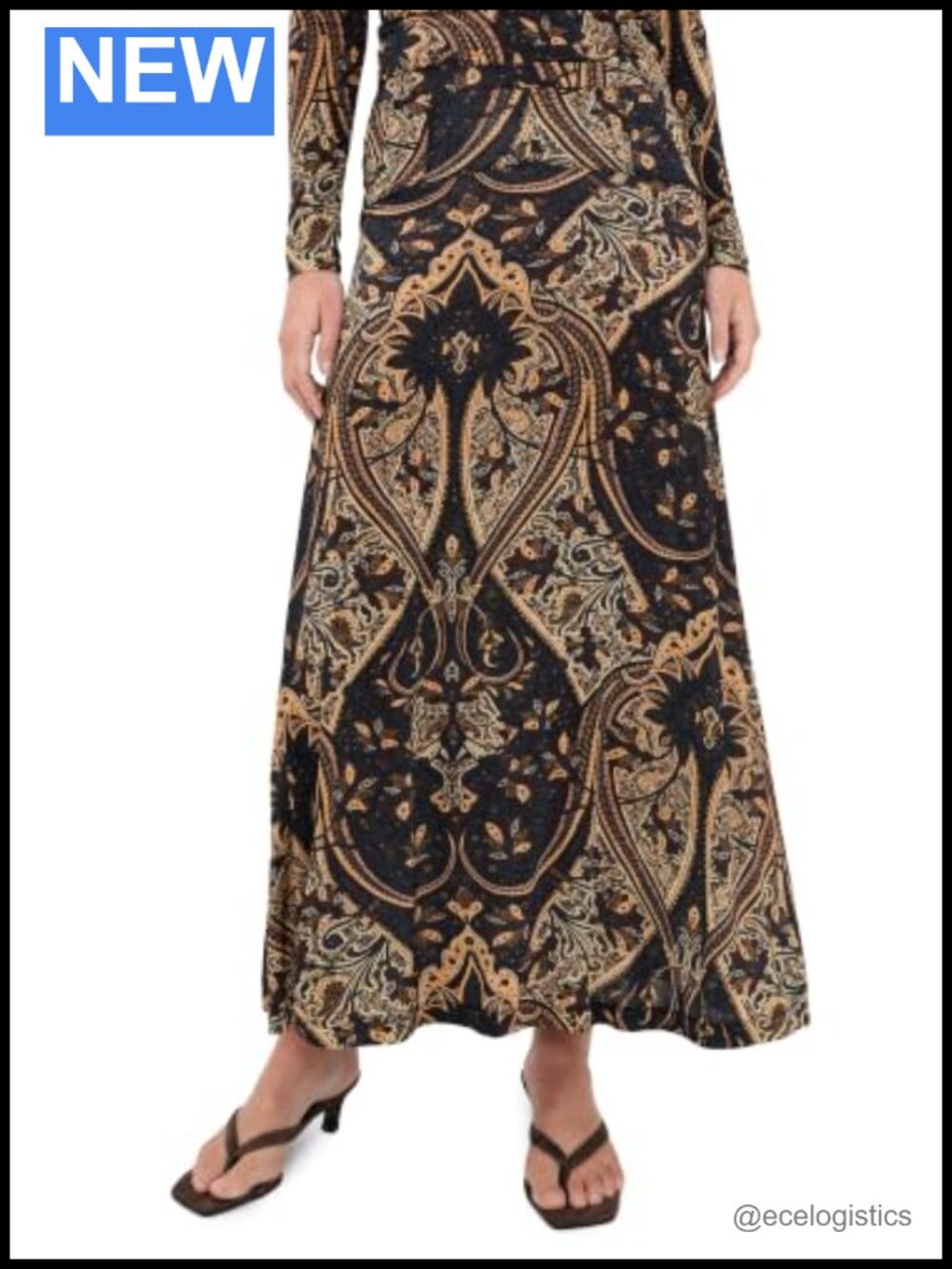 Ulla Johnson Paola Paisley Midi Skirt Rayon Elastane Stretch High Rise